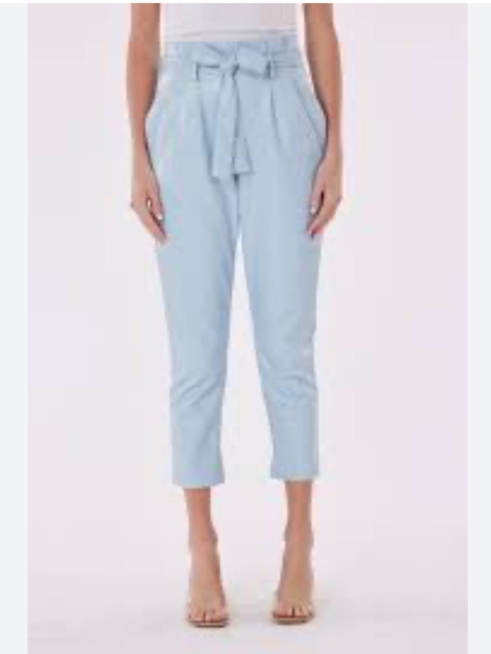 Dolche Cabo Faux Leather Bag Pants Light Blue